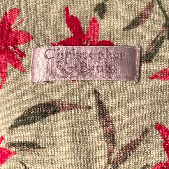 Christopher & Banks Button Down Green Short Sleeve Shirt - Picture 5 of 10